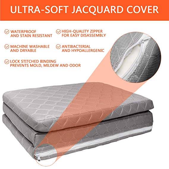 SURPCOS Trifold Pack n Play Mattress Pad with Firm and Soft Sides