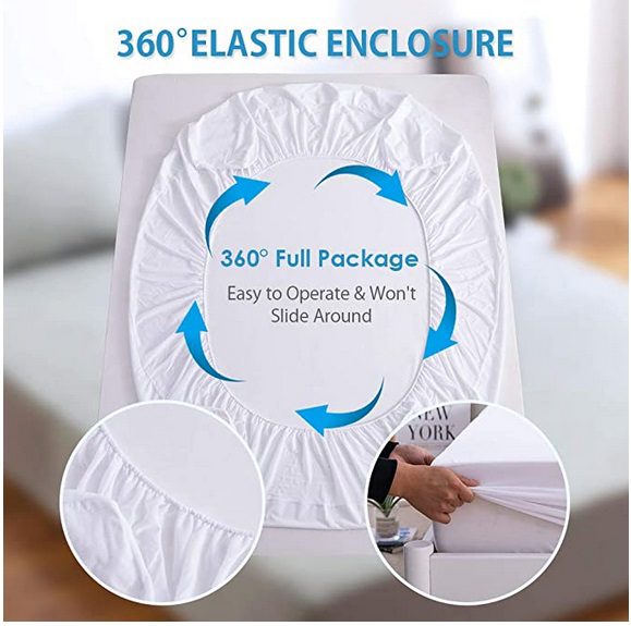 Agedate Cotton Fitted Sheet Waterproof Mattress Protector