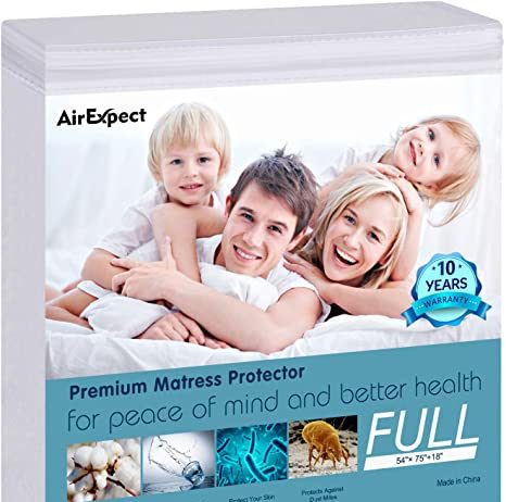 AirExpect Waterproof Mattress Protector Organic Cotton Hypoallergenic AirExpect Waterproof Mattress Protector Organic