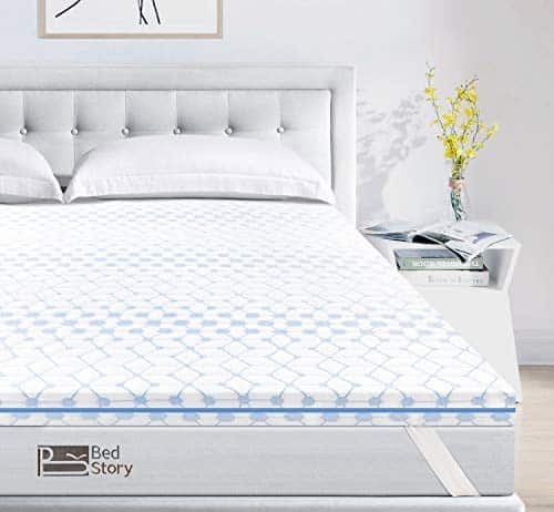 Best Gel Memory Foam Mattress Topper Canada in 2022 bedstory 4 inch memory foam mattress topper gel infused queen size cooling