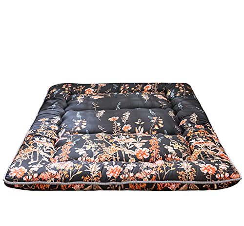Top 6 Foldable Mattresses 2024: Best Choice Products for Comfortable Foam Mattress Topper black floral japanese futon floor mattress bed mattress topper portable