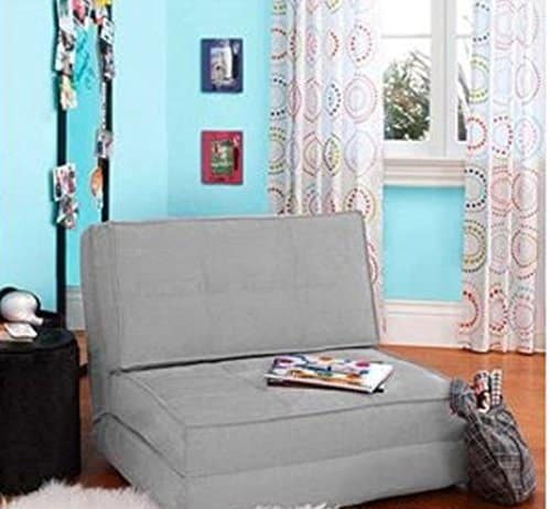 flip chair convertible sleeper dorm bed couch lounger sofa grey