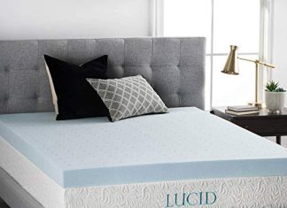 lucid 4 inch gel memory foam mattress topper ventilated design ultra plush twin