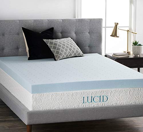 lucid 4 inch gel memory foam mattress topper ventilated design ultra plush twin