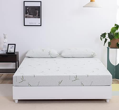 Top 5 Best Bamboo Mattresses for 2024 | Reviews and Recommendations 6 inch memory foam mattress medium firm feel with bamboo cover breathable