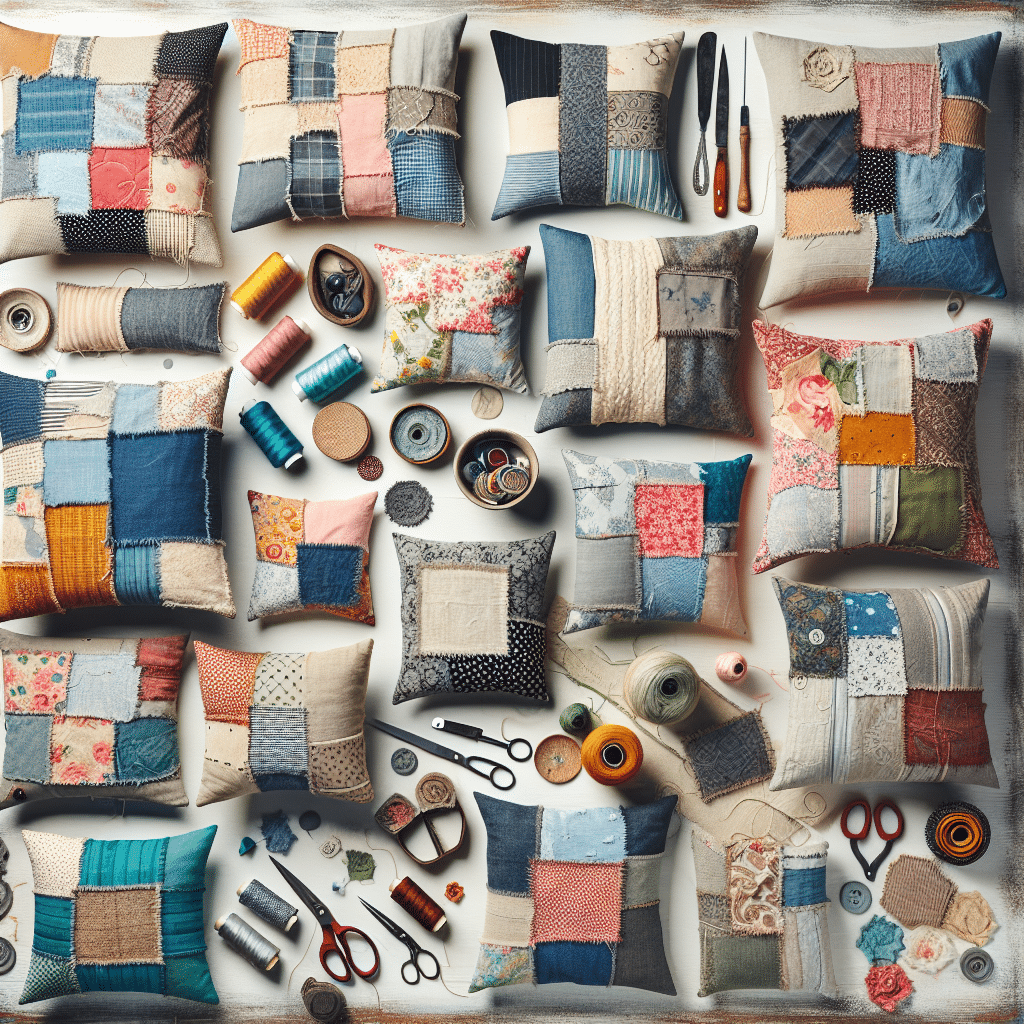 how to make diy pillows from old clothes and fabrics at home 2
