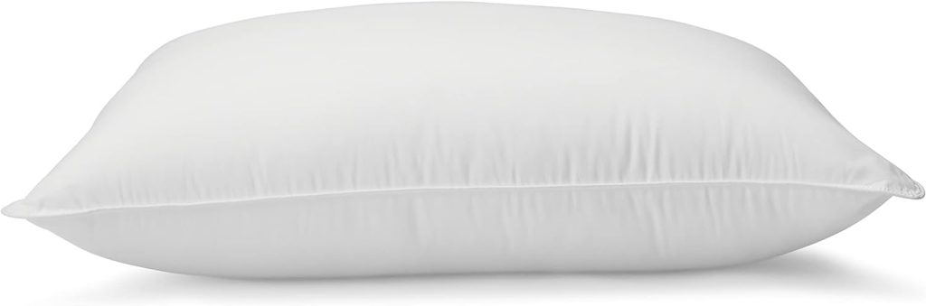 Amazon Basics Down Alternative Bed Pillow, Medium Density for Back and Side Sleepers, Standard, 26 x 20 Inch - Pack of 2, White