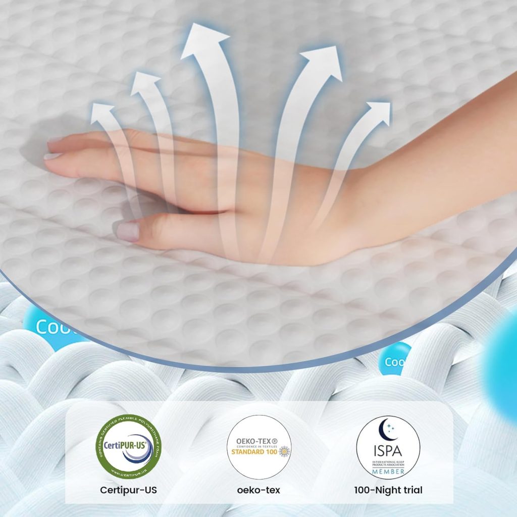 Crayan Queen Mattress, 12 Inch Memory Foam Mattress Queen Size, Hybrid Mattress in a Box with Individual Pocket Spring for Motion Isolation  Silent Sleep, Pressure Relief, CertiPUR-US