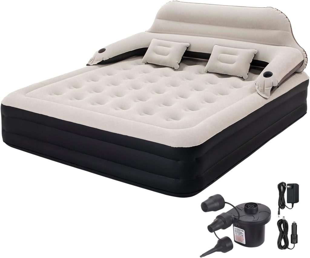DIMAR GARDEN King Size Air Mattress with Backrest and Pump,Blow Up Mattress Inflatable Bed with Pillows DIMAR GARDEN King Size Air Mattress with Backrest and Pump,Blow Up Mattress Inflatable Bed with Pillows