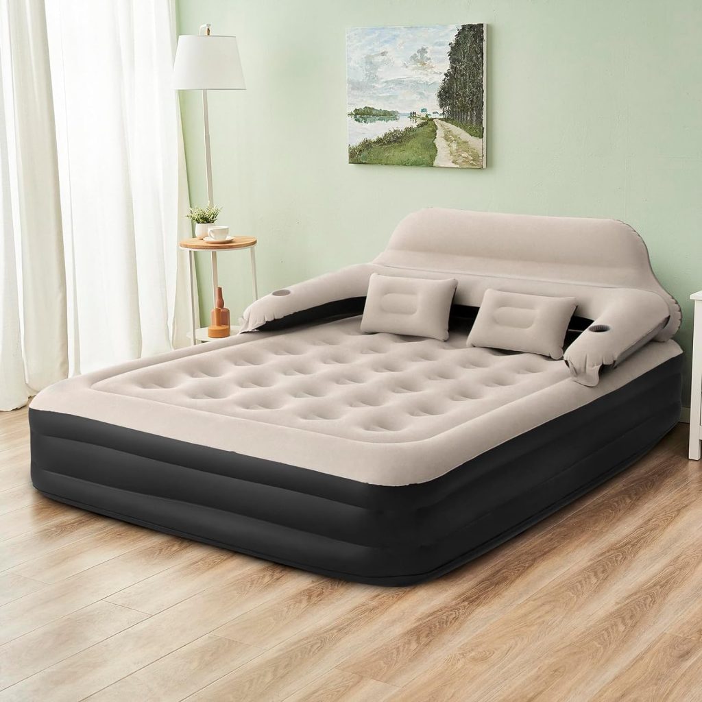 DIMAR GARDEN King Size Air Mattress with Backrest and Pump,Blow Up Mattress Inflatable Bed with Pillows DIMAR GARDEN King Size Air Mattress with Backrest and Pump,Blow Up Mattress Inflatable Bed with Pillows