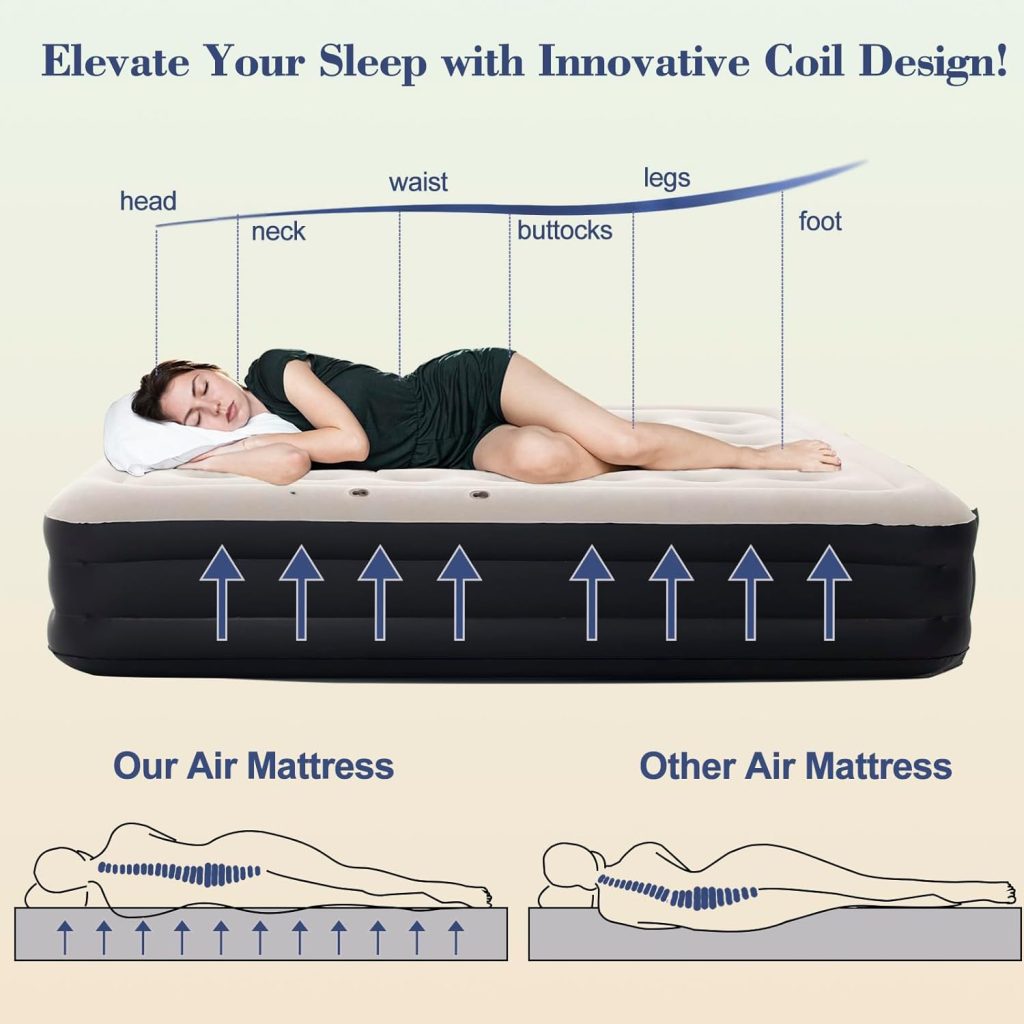 DIMAR GARDEN King Size Air Mattress with Backrest and Pump,Blow Up Mattress Inflatable Bed with Pillows DIMAR GARDEN King Size Air Mattress with Backrest and Pump,Blow Up Mattress Inflatable Bed with Pillows