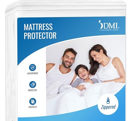 DMI Waterproof Mattress Protector and Mattress Cover, Encased Zippered Fit, Twin, Packaging may vary