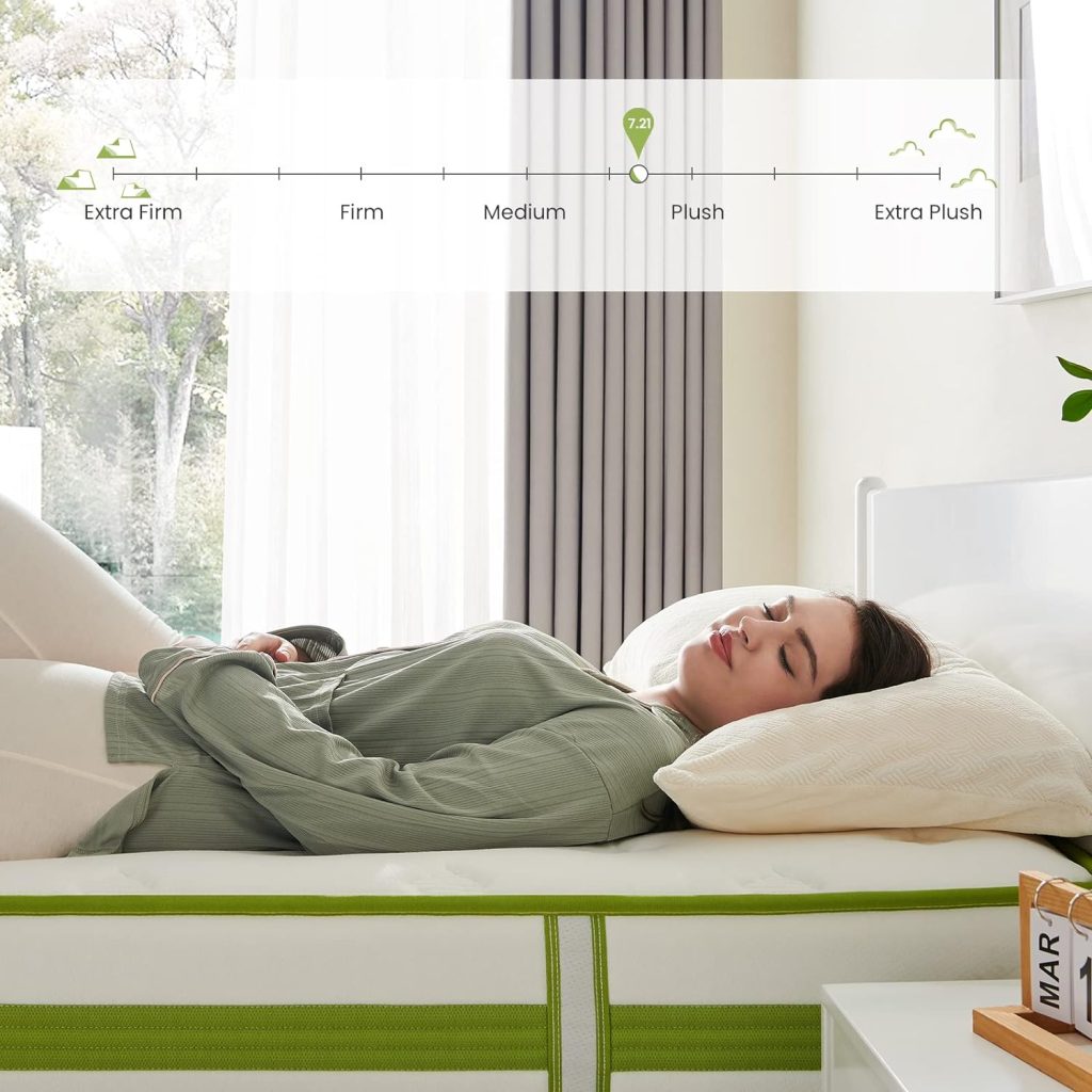 Dourxi Full Mattress 10 Inch, Hybrid Mattress with Cooling Gel Memory Foam and Pocket Spring, Organic Cotton Fabric Cover, Mattress in a Box, Medium Firm Feel, 54*75*10, Full