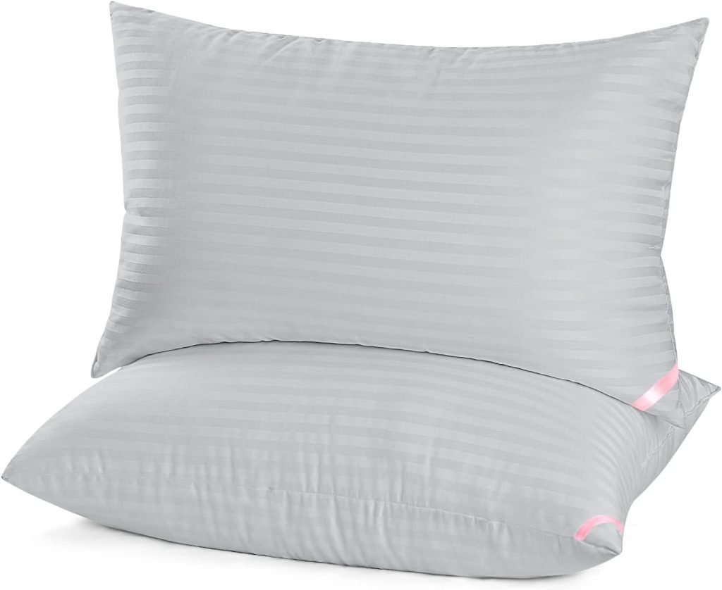 EIUE Hotel Collection Bed Pillows for Sleeping 2 Pack Queen Size，Pillows for Side and Back Sleepers,Super Soft Down Alternative Microfiber Filled Pillows,20 x 30 Inches