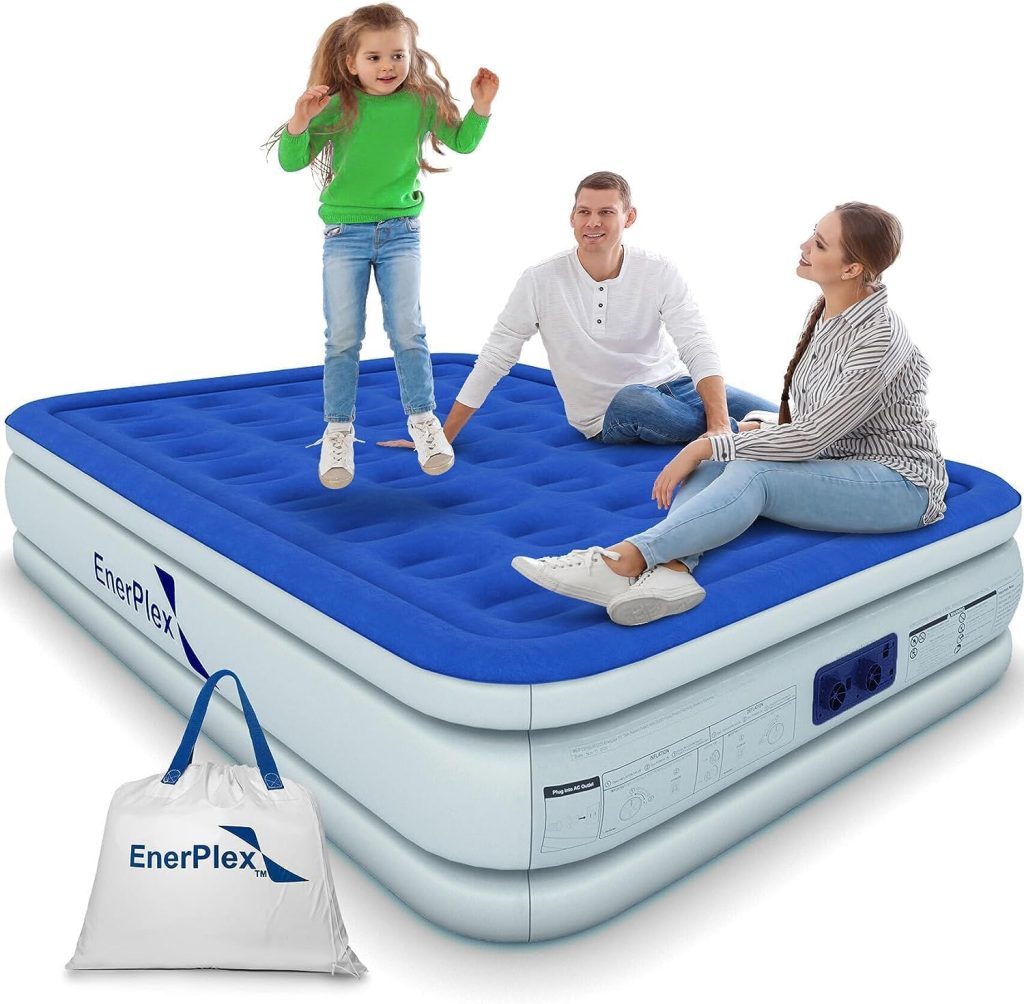 EnerPlex Air Mattress with Built-in Pump - Double Height Inflatable Mattress for Camping, Home  Portable Travel - Durable Blow Up Bed with Dual Pump - Easy to Inflate/Quick Set UP