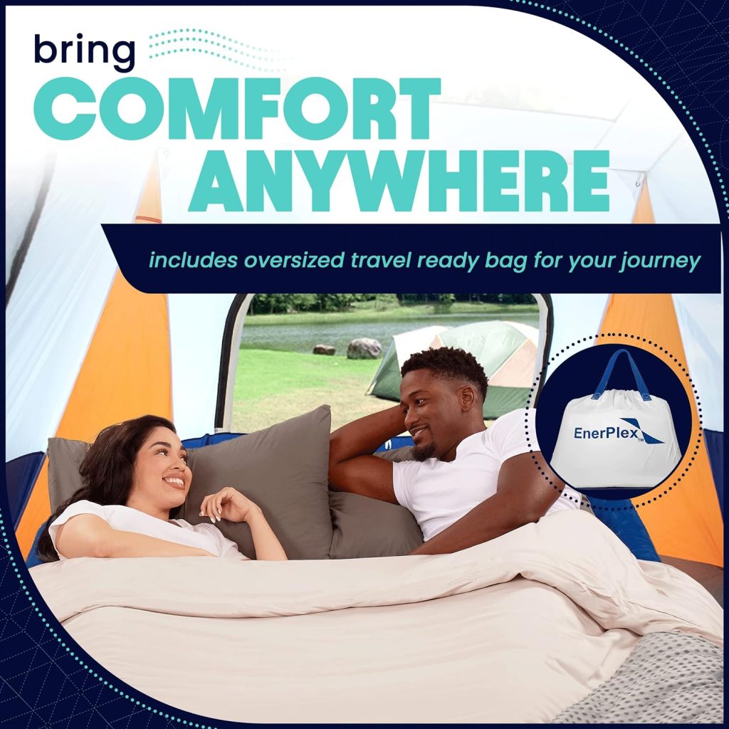 EnerPlex Air Mattress with Built-in Pump - Double Height Inflatable Mattress for Camping, Home  Portable Travel - Durable Blow Up Bed with Dual Pump - Easy to Inflate/Quick Set UP