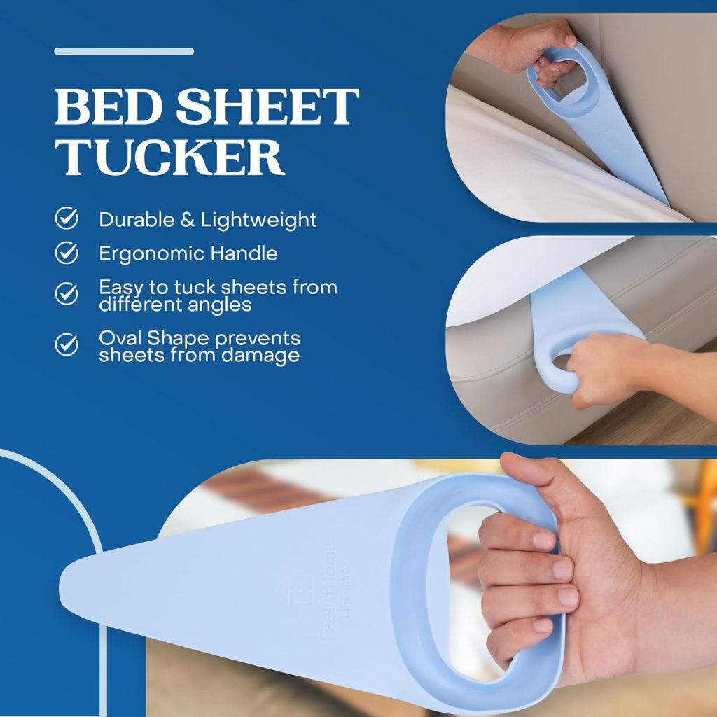 FeelAtHome Bed LIFTucker | 2in1 Bed Maker - Mattress Lifter and Bed Sheet Tucker Tool - Lift and Hold The Mattress While Changing Sheets - Tucks Fitted and Flat Bed Sheets