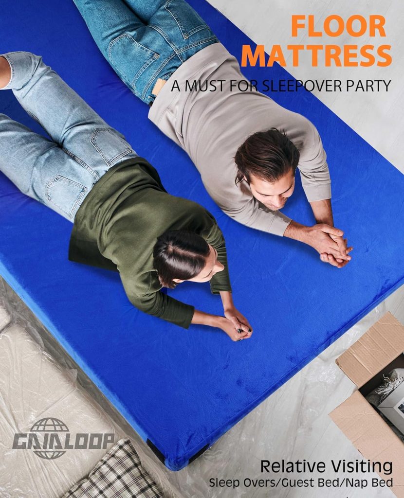 GAIALOOP 3 INCH Thick Memory Foam Camping Pad Futon Mattress Full, Portable Floor Sleeping Mat Sleepover Guest Bed Roll Up Mattress for Indoor Outdoor Travel GAIALOOP 3 INCH Thick Memory Foam Camping Pad Futon Mattress Full, Portable Floor Sleeping Mat Sleepover Guest Bed Roll Up Mattress for Indoor Outdoor Travel