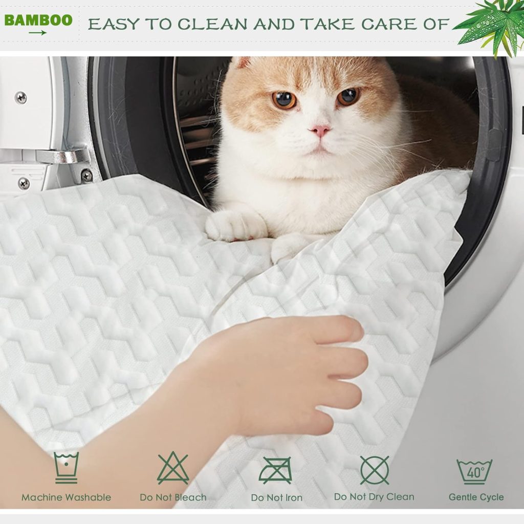 GRT Bamboo Waterproof Mattress Protector Cal King Size - 3D Air Fiber Cooling Mattress Cover Breathable Ultra Soft, Mattress Pad Noiseless Fits up to 26 Deep Pocket Mattress Machine Washable