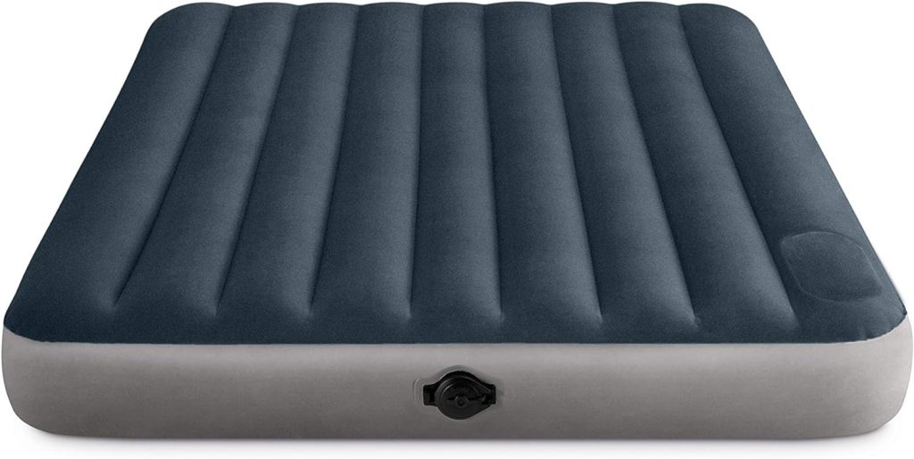 Intex 64781E Dura-Beam Standard Single-High Air Mattress: Fiber-Tech – Twin Size – 2-Step Pump – 10in Bed Height – 300lb Weight Capacity