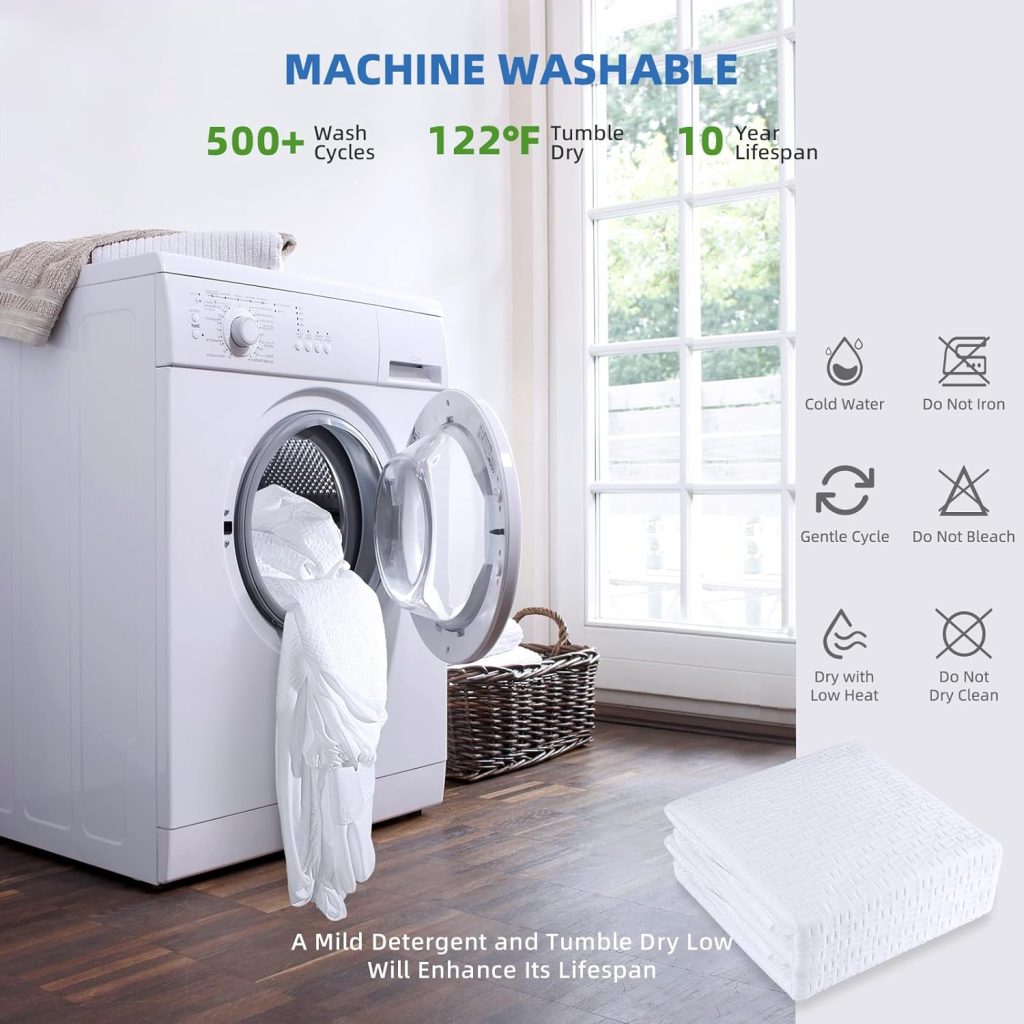 RestGuard 100% Waterproof Mattress Protector Queen, Breathable Cooling Bamboo 3D Air Fabric Mattress Cover, Soft Noiseless Bed Cover, Machine Washable, 8-21 Deep Pocket