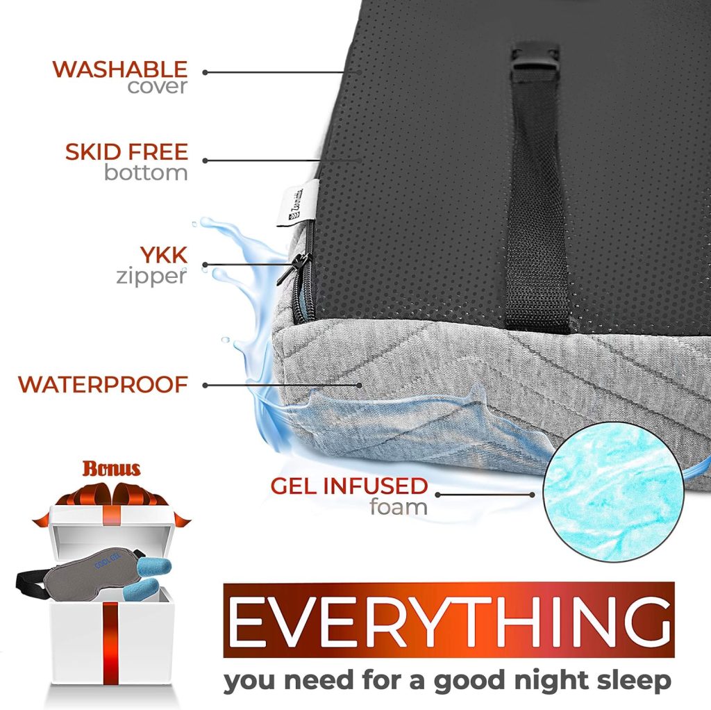 Roll Up Travel Mattress, CertiPUR-US 3” Cooling Gel Infused Memory Foam Sleeping Pad, Portable Foldable Floor Mat for Camping, Car  Bed Topper w/Waterproof Cover, Carry Bag | Kids, Cot, Single, Twin
