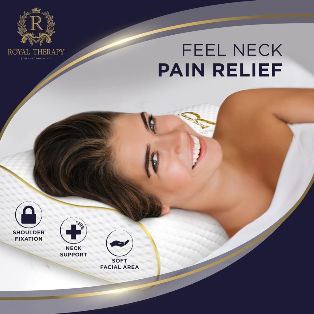 Royal Therapy Queen Memory Foam Pillow - Pharmonis USA Bamboo Adjustable Orthopedic Contour Pillow for Back, Stomach and Side Sleepers - Neck and Shoulder Support