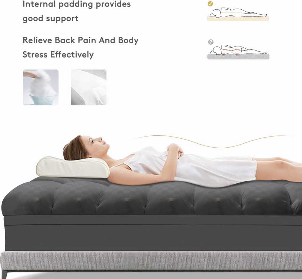 SameBed Mattress Topper Queen,Extra Thick Mattress Pad Cover for Back Pain,Cooling Mattress Protector with 8-21 Inch Deep Pocket,Overfilled Down Alternative Filling