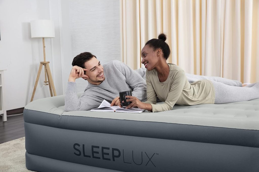 SleepLux Durable Inflatable Air Mattress with Built-in Pump, Pillow and USB Charger