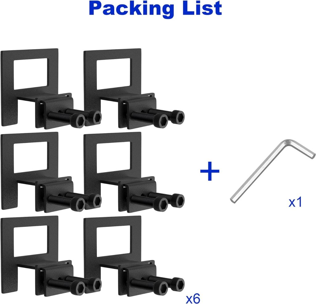 UJUJIA Non Slip Mattress Gaskets 6 PCS,Mattress Holder in Place Gripper for Metal Bed Frame,Thicked and Wider Anti-Slip Baffle,Adjustable Size,Black