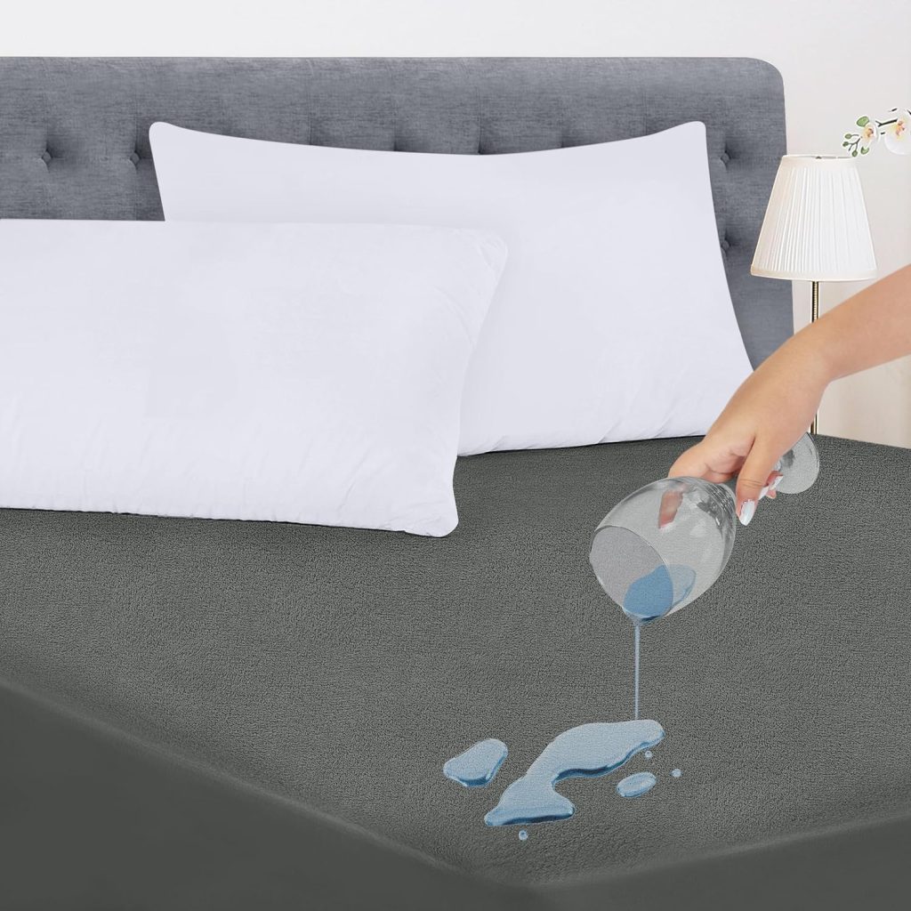 Utopia Bedding Waterproof Mattress Protector Queen Size, Viscose Made from Bamboo Mattress Cover, Breathable, Fitted Style with Stretchable Pockets (White)