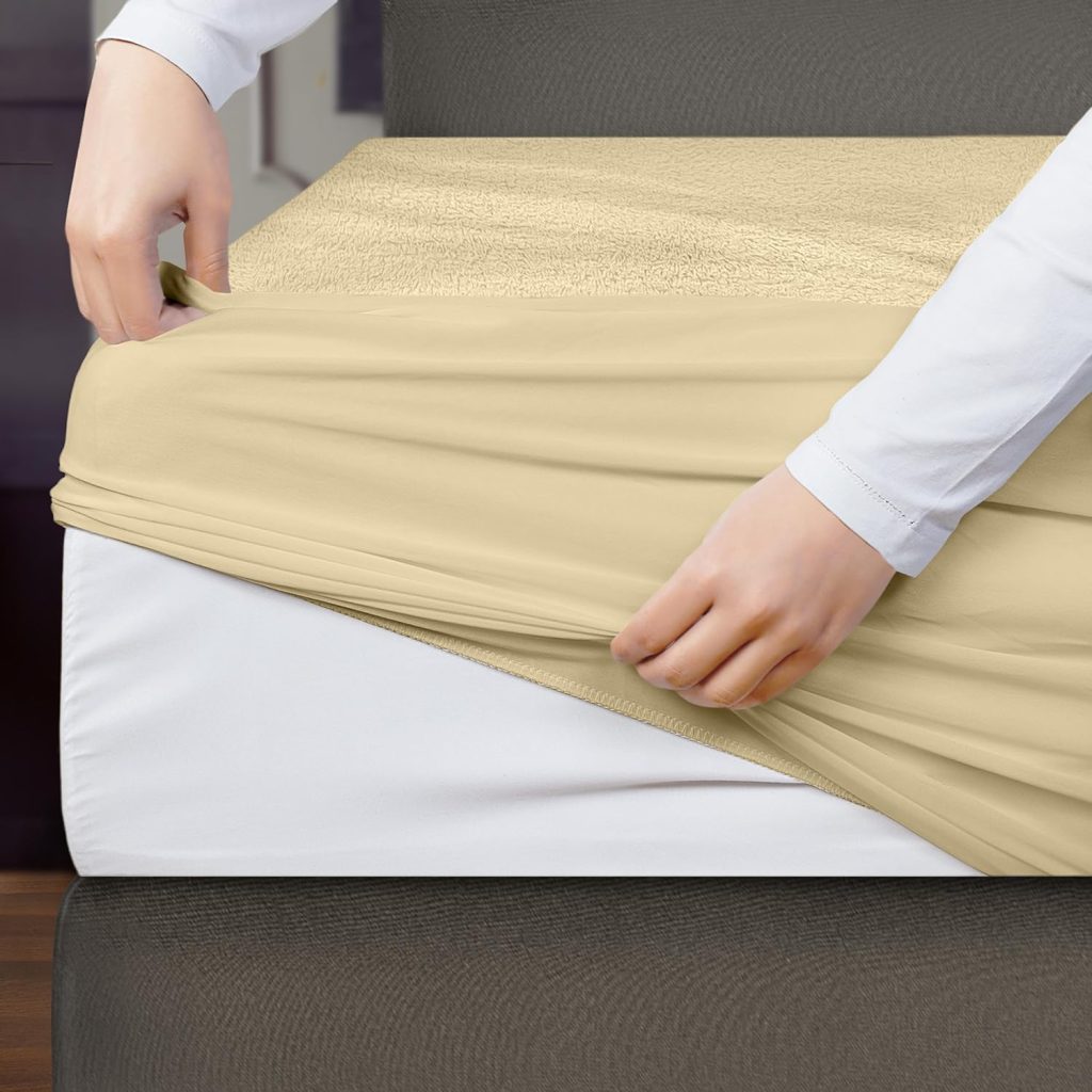 Utopia Bedding Waterproof Mattress Protector Queen Size, Viscose Made from Bamboo Mattress Cover, Breathable, Fitted Style with Stretchable Pockets (White)