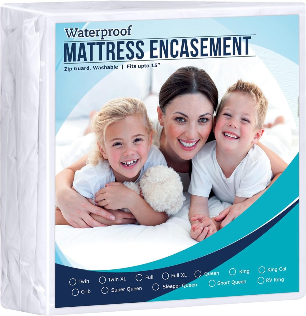 Utopia Bedding Zippered Mattress Encasement Queen - 100% Waterproof and Bed Bug Proof Mattress Protector - Absorbent, Six-Sided Mattress Cover Utopia Bedding Zippered Mattress Encasement Queen - 100% Waterproof and Bed Bug Proof Mattress Protector - Absorbent, Six-Sided Mattress Cover