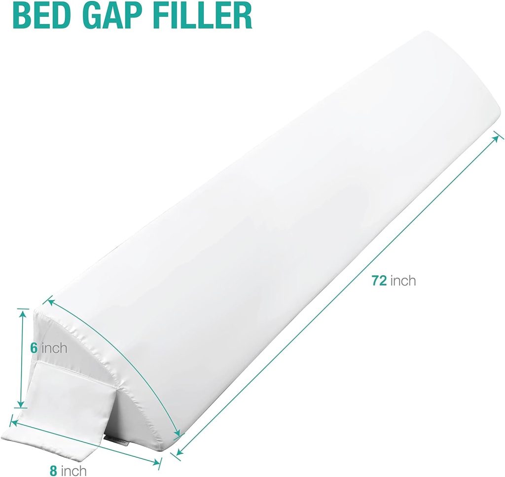 Vekkia Queen Bed Wedge Pillow for Headboard Gap(0-6)/Mattress Gap Filler/Headboard Pillow/Bed Wedge Gap Filler,Stop Loosing Your Pillows(Gray 60x10x6)