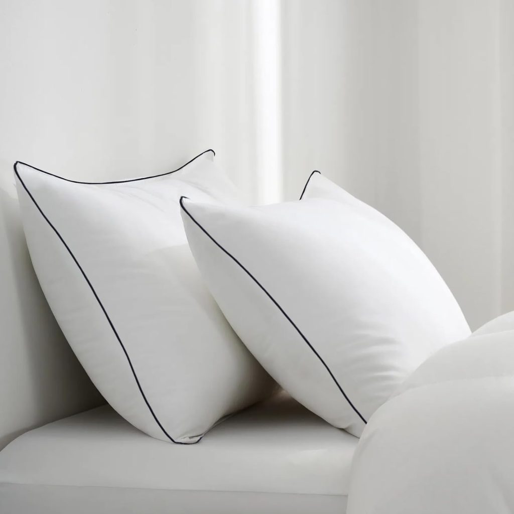 Vorouhals Hotel Collection Bed Pillows for Sleeping 2 Pack Standard Size Cooling Pillows Set of 2 for Back, Stomach or Side Sleepers, Super Soft Down Alternative Microfiber Filled Pillows