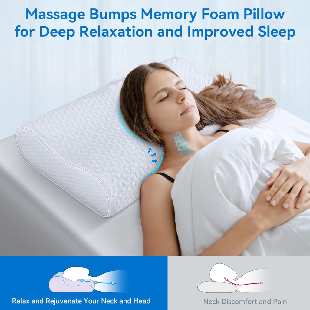 Zibroges Sandwich Cervical Neck Pillow Queen Size, Dynamic Memory Foam Pillow for Neck Shoulder Pain Relief, Ergonomic Adjustable Bed Contour Pillow for Side, Back  Stomach Sleepers CertiPUR-US