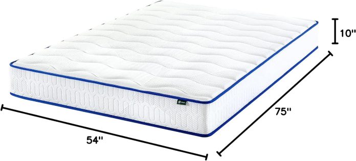 zinus 8 inch foam and spring mattress full review