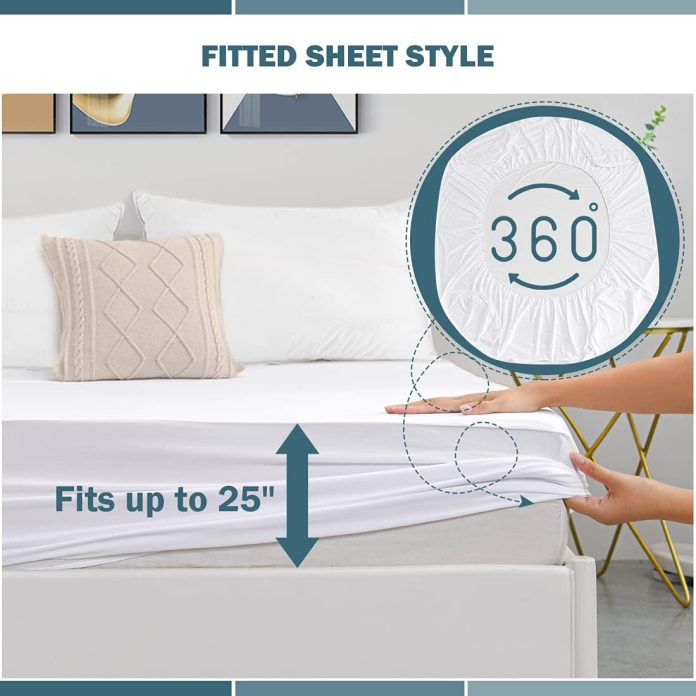 2 pack mattress protector king size waterproof 6 25 fitted deep pocket mattress cover breathable noiseless king mattress 3