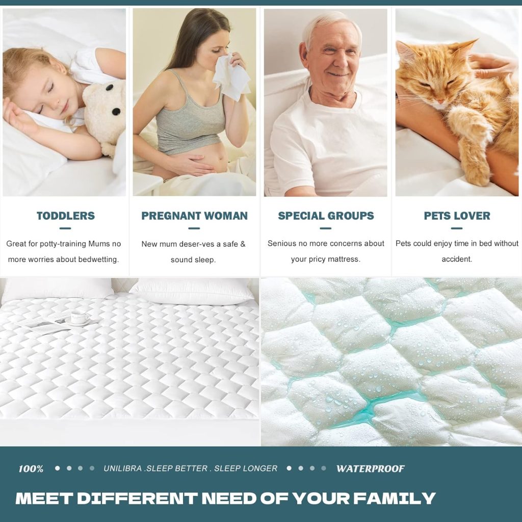 2 Pack Mattress Protector King Size Waterproof, 6-25 Fitted Deep Pocket Mattress Cover, Breathable Noiseless King Mattress Protector Bed Cover - Vinyl Free