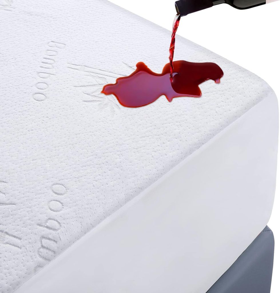 2 Pack Queen Mattress Protector Waterproof Mattress Pad Premium Rayon Made from Bamboo Mattress Protector Ultra Soft Breathable Noiseless Mattress Cover Fits 6-21 Deep Pocket (Queen, 2 Pack)