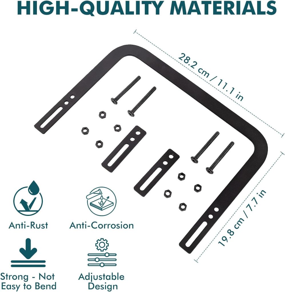 2Pcs Mattress Retainer Bar, ANTEQI Bed Frame Mattress Anti-Slip Baffle Adjustable Mattress Slide Stopper, Metal Mattress Holder Bed Gripper in Place to Keep Mattress from Sliding, Easy to Install