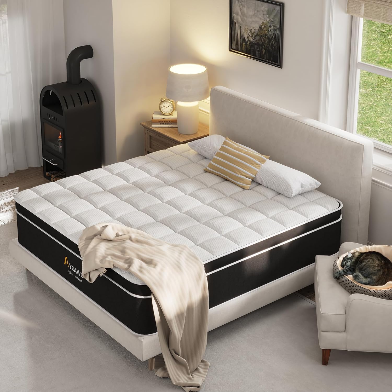 ayeawo full size mattress 12 inch hybrid mattress full size with memory foam and pocket springs pressure relief and stro 3