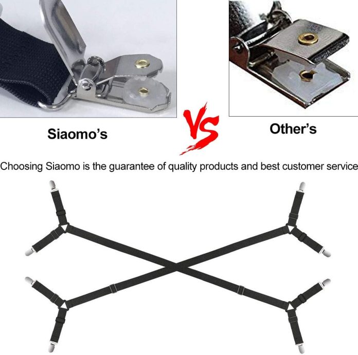 bed sheet holder straps adjustable crisscross clips elastic band fitted bed sheet fasten suspenders grippers2pcsset blac 3