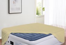 bedecor fitted sheet for air mattress inflate without disassembly convenient firm deep up to 21 white queen 1
