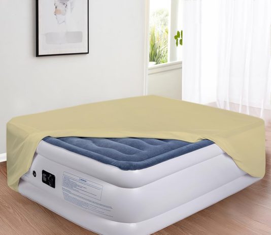 bedecor fitted sheet for air mattress inflate without disassembly convenient firm deep up to 21 white queen 1