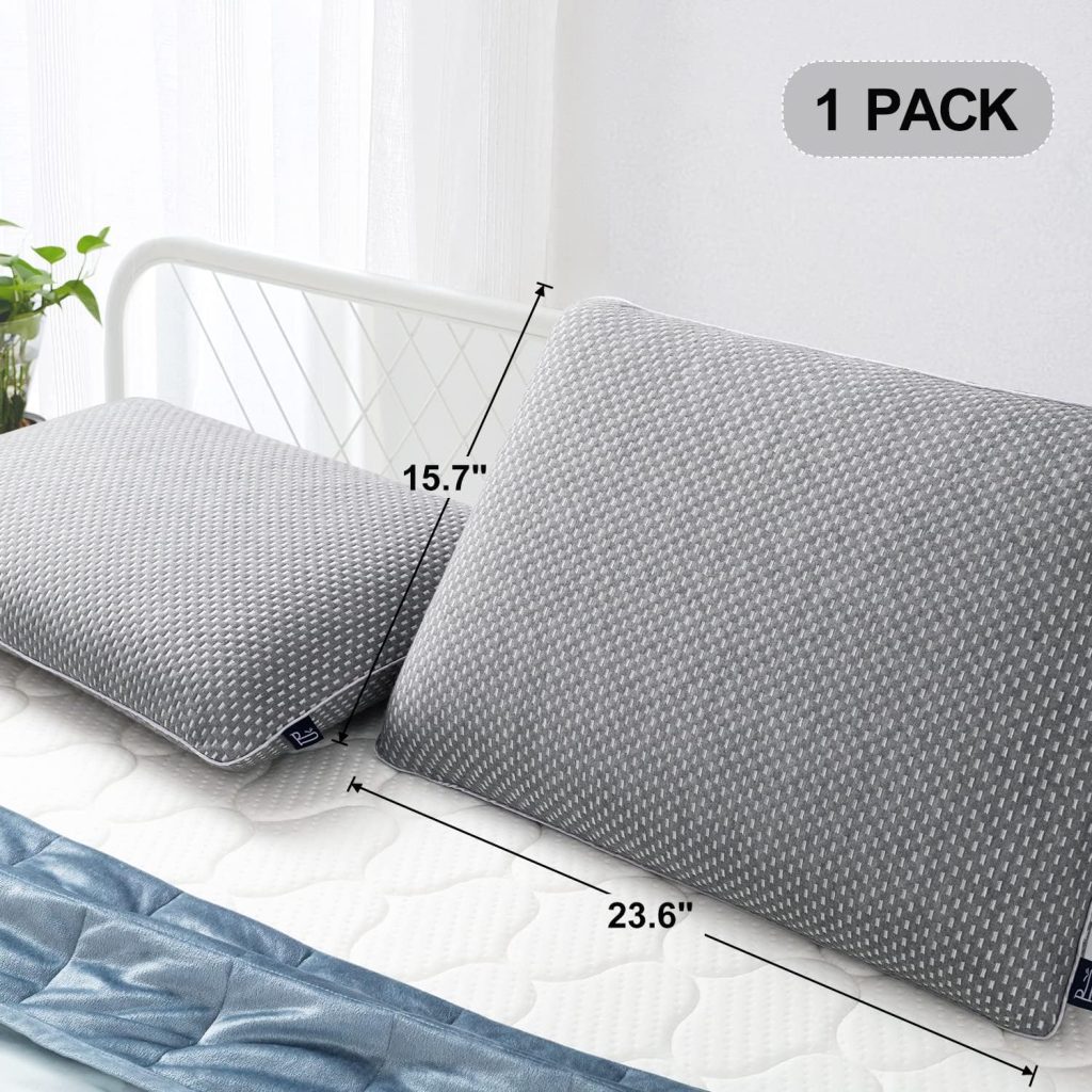BedStory Memory Foam Pillow Medium Firm - Gel Foam Pillows for Sleeping Standard Size - Orthopedic Bed Pillows for Neck Pain - Stomach  Back Sleepers