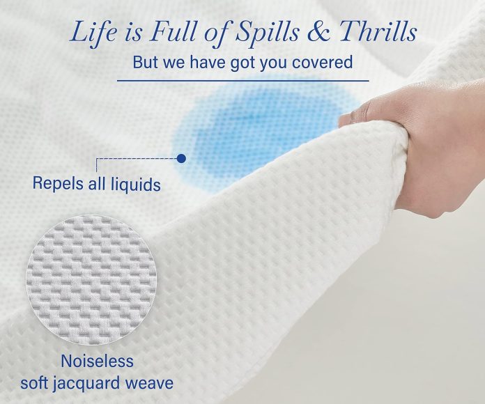 california design den premium waterproof mattress protector for queen size bed soft cooling noiseless machine washable f 2