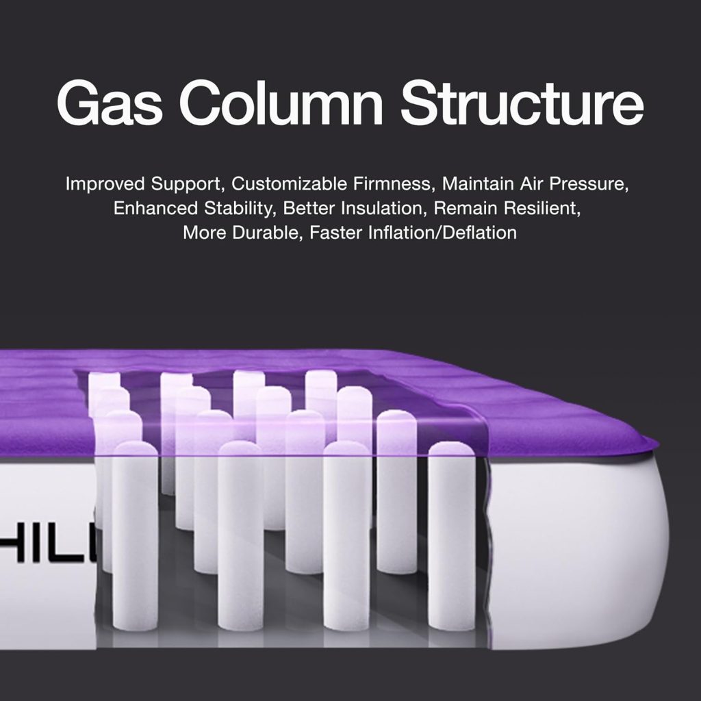 CHILLSUN Queen Air Mattress with Built-in Pump,2 Mins Quick Inflate/Deflate Double Height Inflatable for Camping, Home, Portable Travel, 13 Adjustable Blow Up , Durable Waterproof CHILLSUN Queen Air Mattress with Built-in Pump,2 Mins Quick Inflate/Deflate Double Height Inflatable for Camping, Home, Portable Travel, 13 Adjustable Blow Up , Durable Waterproof