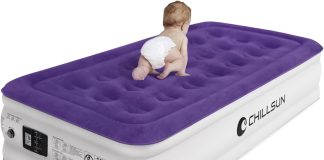 chillsun twin air mattress inflatable airbed with built in pump 3 mins quick self inflation comfortable top surface blow