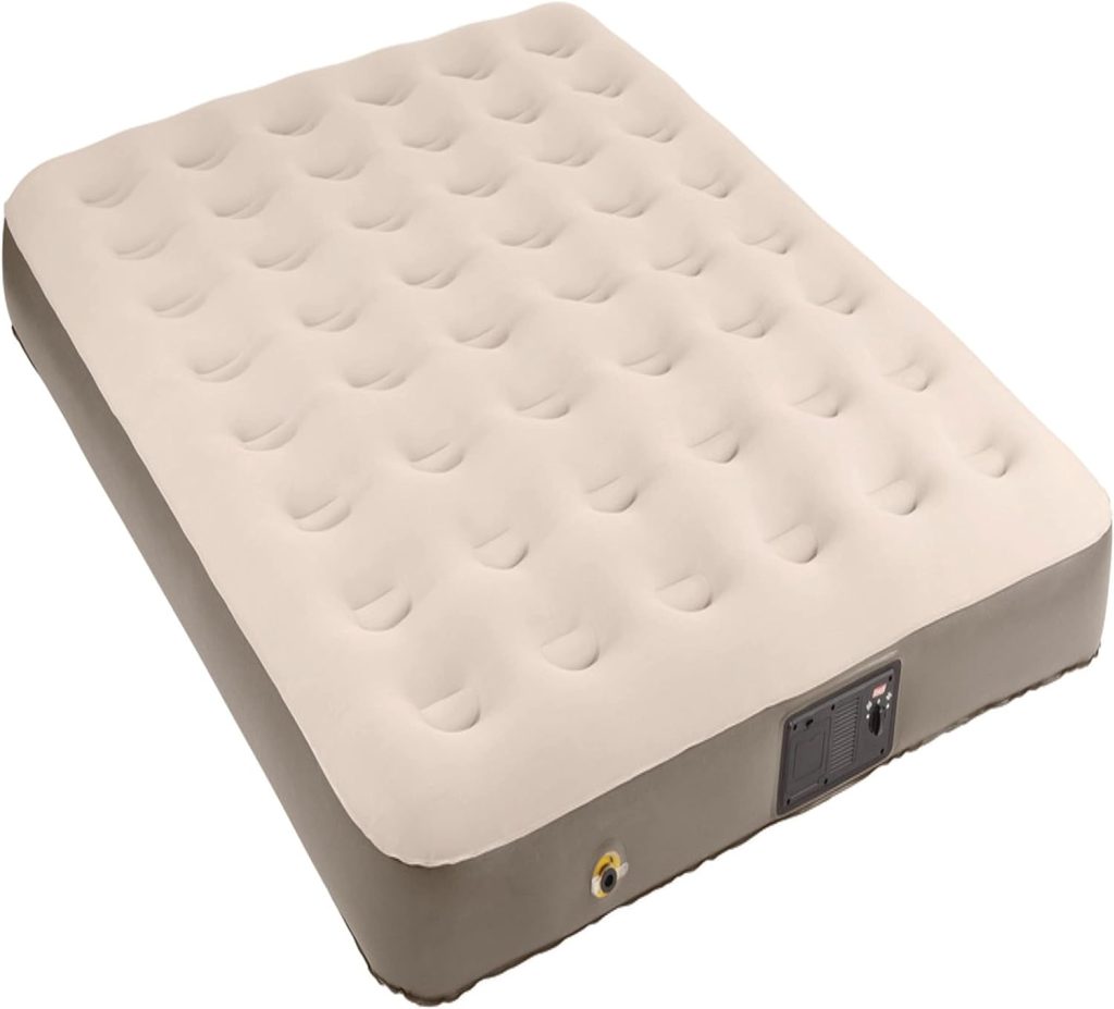Coleman QuickBed Elite Extra-High Airbed with Built-In Pump, Leak-Free Airbed with Soft Plush Top and Carry Bag, Queen and Twin Options Available